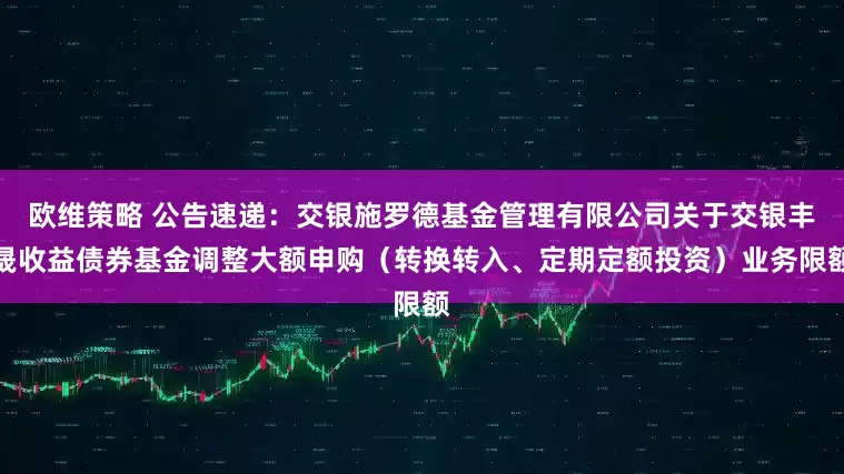 欧维策略 公告速递：交银施罗德基金管理有限公司关于交银丰晟收益债券基金调整大额申购（转换转入、定期定额投资）业务限额